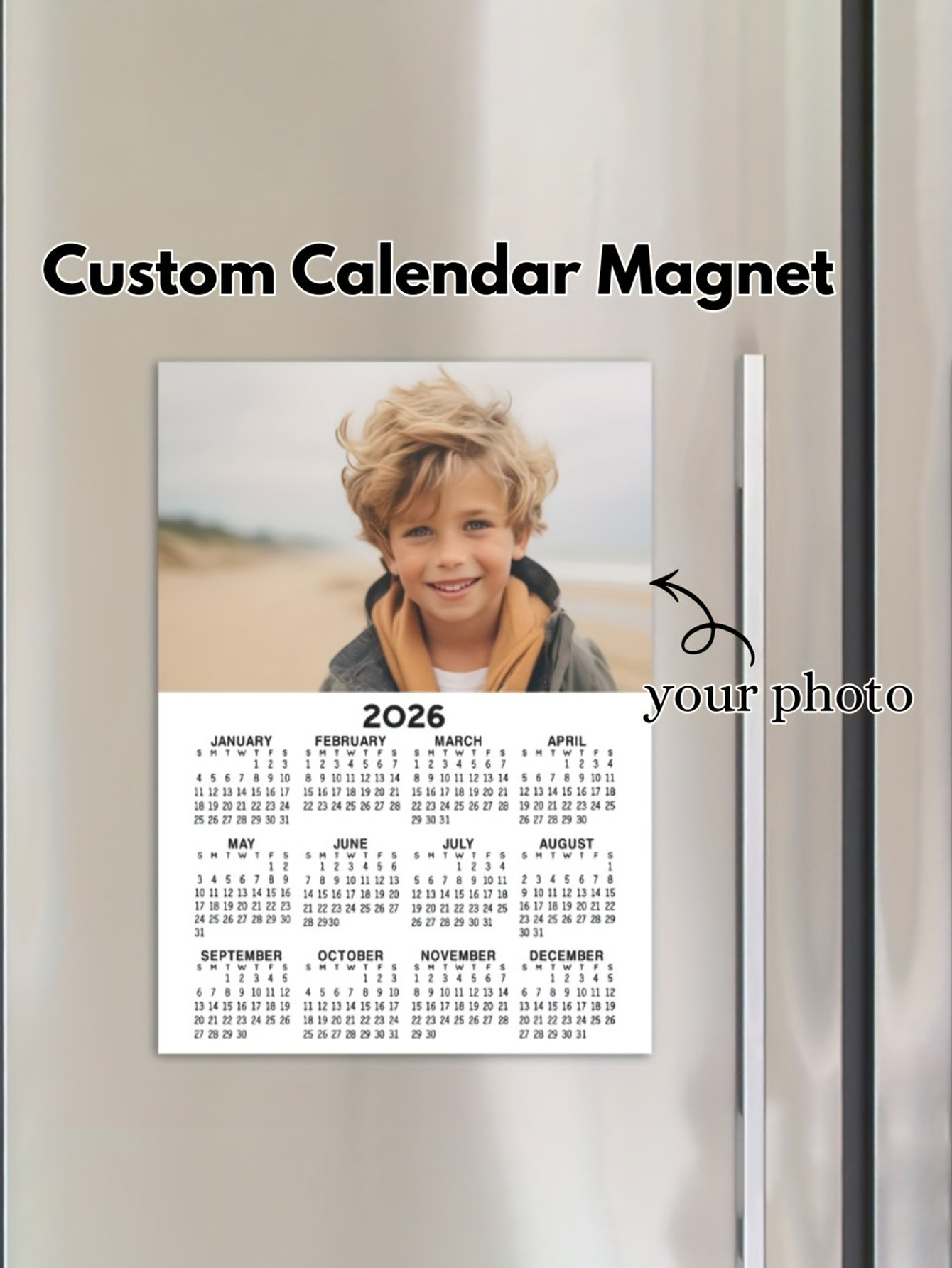 Custom Photo Magnetic Calendar 2026